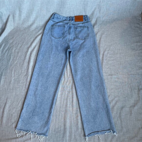 Princess Polly Arlington High Rise Straight Leg Denim Jeans Blue Women's Size 4P - Picture 2 of 9